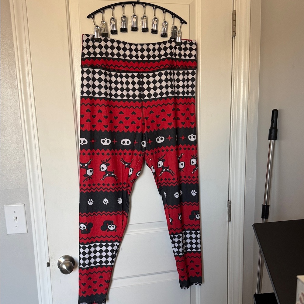 Animal Red and Black Patterned Kids Leggings